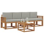 vidaXL Ensemble de canapés d'extérieur 5 pc Gris Naturel et Clair