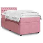 vidaXL Sommier à lattes de lit avec matelas Rose 100x200 cm Velours