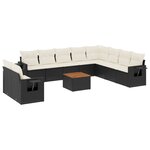 vidaXL Salon de jardin 11 Pièces avec coussins noir résine tressée