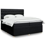 vidaXL Sommier à lattes de lit avec matelas Noir 200x200 cm Tissu