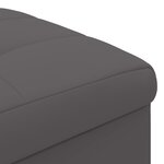 vidaXL Pouf de rangement avec coussin Gris 40 x 40 x 45 cm Simili cuir