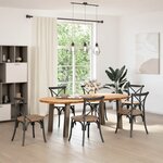 vidaXL Table à manger 220x100x74 cm bois de chêne massif ovale