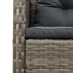 vidaXL Canapés d'extérieur Gris et gris foncé Rattan  verre trempé
