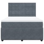 vidaXL Sommier à lattes de lit et matelas Gris foncé 160x200cm Velours