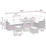 vidaXL Ensemble de canapé de jardin 9 Pièces Noir polyrotin