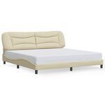 vidaXL Cadre de lit sans matelas Hvar crème 200x200 cm tissu