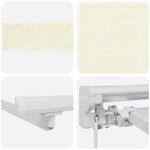 vidaXL Cadre d'auvent Crème 250 x 200 cm Polyester avec revêtement PU