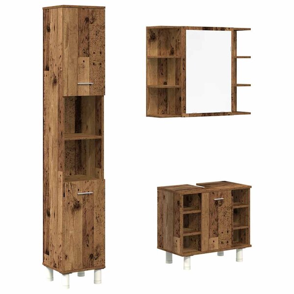 vidaXL Ensemble de meubles salle de bain 3 Pièces bois d'ingénierie