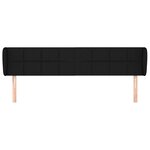 vidaXL Tête de lit avec oreilles Noir 183x23x78/88 cm Tissu