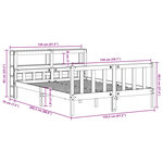 vidaXL Cadre de lit et tête de lit sans matelas cire marron 150x200 cm