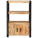 vidaXL Bibliothèque avec portes Bois de mangue massif brut et métal