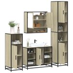 vidaXL Ensemble de meubles de salle de bain 4 Pièces chêne sonoma