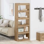 vidaXL Bibliothèque chêne artisanal 60 x 30 x 166 cm Bois d'ingénierie