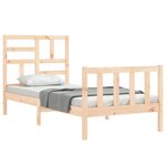 vidaXL Cadre de lit avec tête de lit 90x200 cm bois massif
