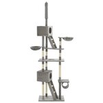 vidaXL Arbre à chat avec griffoirs en sisal 230-260 cm Gris
