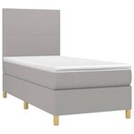 vidaXL Sommier à lattes de lit avec matelas et LED Gris clair 80x200cm