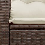 vidaXL Canapé de jardin avec coussins 2 places marron résine tressée