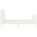 vidaXL Cadre de lit sans matelas blanc bois de pin massif