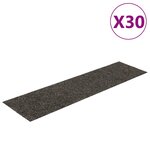 vidaXL Tapis d'escalier autocollants 30 pièces 76 x 20 cm Anthracite Rectangulaire