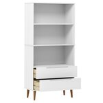 vidaXL Bibliothèque MOLDE Blanc 85x35x170 5 cm Bois massif de pin