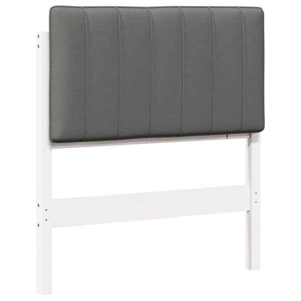 vidaXL Tête de lit capitonnée Blanc et gris clair 80 cm Pin massif