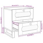 vidaXL Cabinet de chevet avec tiroir 2 Pièces Naturel 40 x 33 x 46 cm