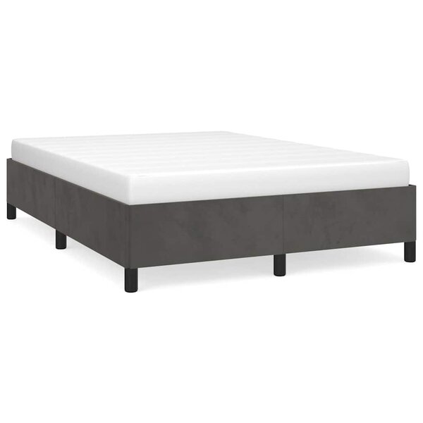 vidaXL Cadre de lit sans matelas gris foncé 137x190 cm velours