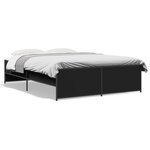 vidaXL Cadre de lit sans matelas noir 120x190 cm