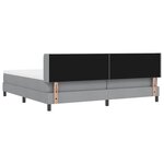 vidaXL Lit à ressorts avec tête de lit Gris clair 200 x 200 cm tissu