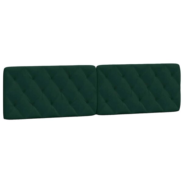 vidaXL Coussin de tête de lit vert foncé 200 cm velours