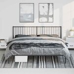 vidaXL Cadre de lit métal sans matelas avec tête de lit noir 193x203cm