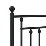 vidaXL Cadre de lit métal sans matelas avec pied de lit noir 150x200cm