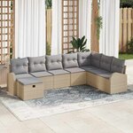 vidaXL Ensemble de canapé de jardin 8 Pièces beige et gris clair