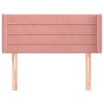 vidaXL Tête de lit avec oreilles Rose 93x16x78/88 cm Velours