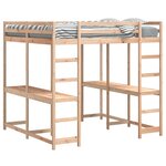 vidaXL Lit superposé et bureau et échelle 160x200cm bois de pin massif