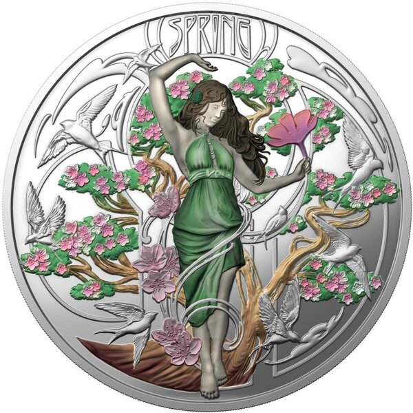 Pièce de monnaie en Argent 2 Dollars g 31.1 (1 oz) Millésime 2026 Four Seasons SPRING (PRÉCOMMANDE)