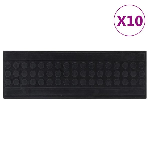 vidaXL Marches d'escalier 10 Pièces 25x75 cm caoutchouc