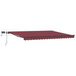 vidaXL Auvent manuel rétractable avec LED bordeaux 400x300 cm