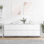 vidaXL Buffets 3 Pièces Blanc Bois d'ingénierie