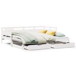 vidaXL Lit de jour avec gigogne et tiroirs sans matelas blanc 80x200cm