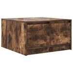 vidaXL Table basse avec tiroirs chêne fumé 70 5x70x40 cm