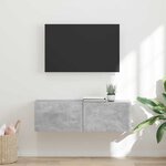vidaXL Meuble TV mural Béton 60 x 31 x 29.5 cm Bois d'ingénierie