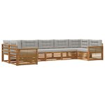 vidaXL Ensemble de canapés d'extérieur 7 pc Naturel et gris clair