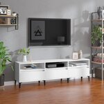 vidaXL Meuble TV blanc 150x30x44 5 cm bois d'ingénierie