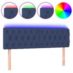 vidaXL Tête de lit à LED Bleu 160x7x78/88 cm Tissu