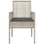 vidaXL Chaises de jardin   set de 2 avec coussins gris clair en poly rotin
