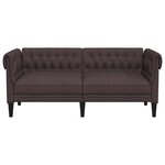 vidaXL Canapé Chesterfield 2 places marron foncé tissu