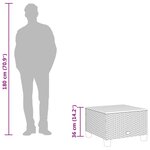 vidaXL Table de jardin beige 55x55x36 cm résine tressée et bois acacia