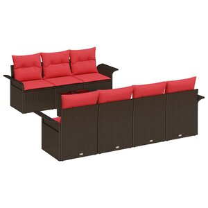 vidaXL Ensemble de canapé de jardin 8 Pièces Marron polyrotin