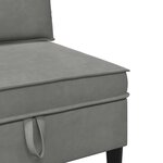 vidaXL Canapé moyen avec rangement Gris clair Velours